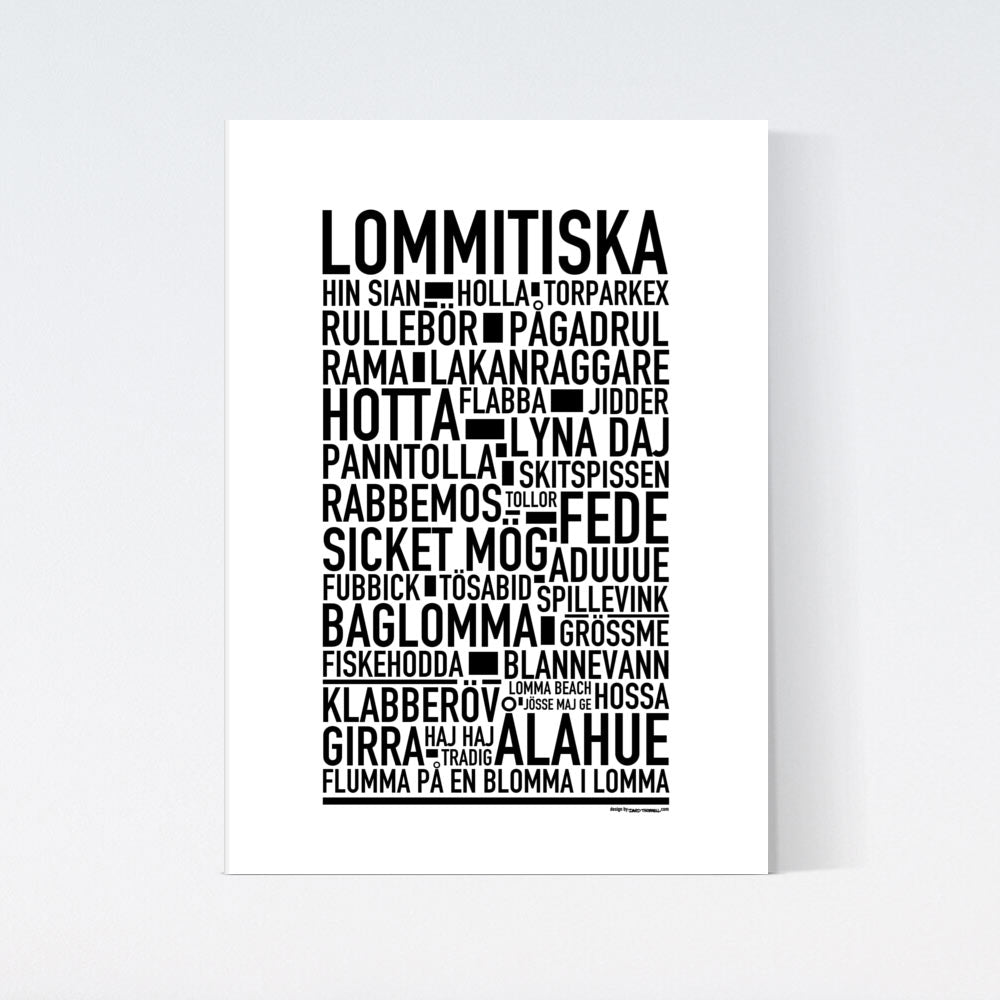 Lommitiska Dialekt Text Poster