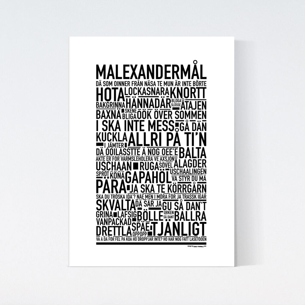 Malexandermål Dialekt Text Poster