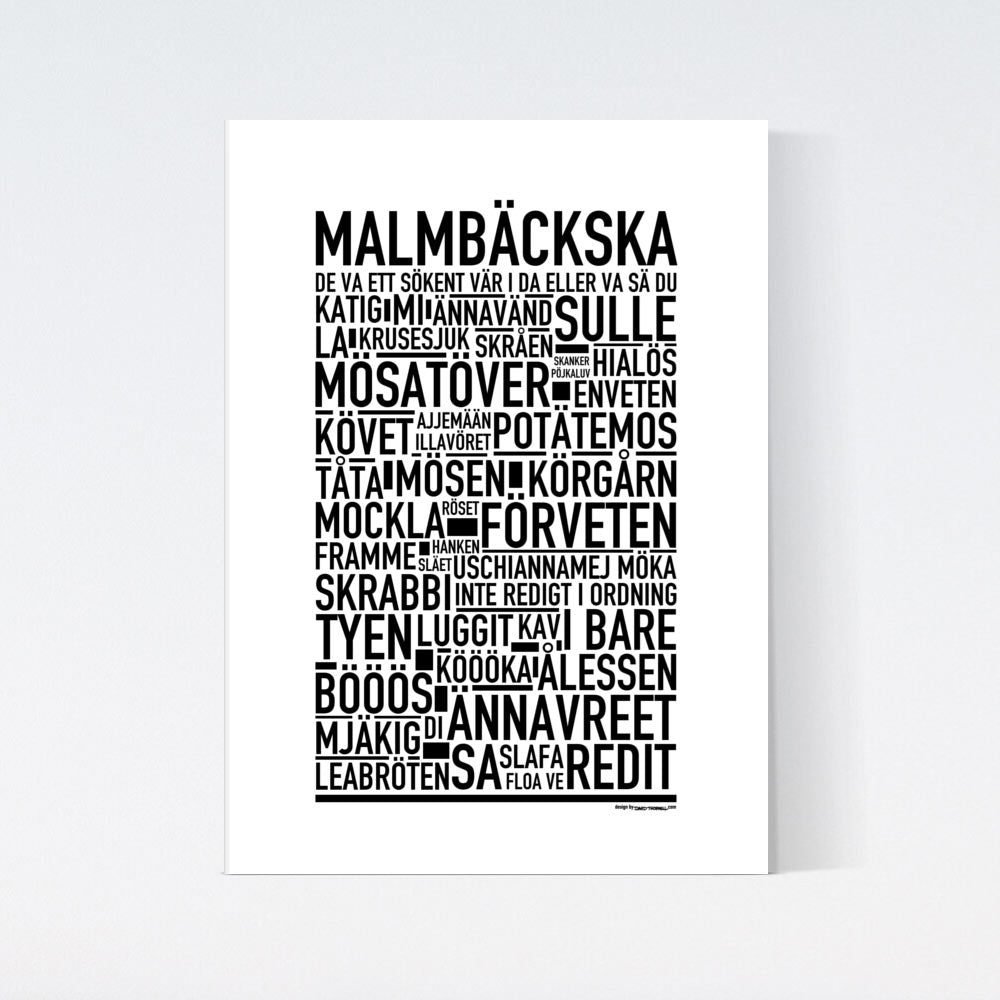 Malmbäckska Dialekt Text Poster