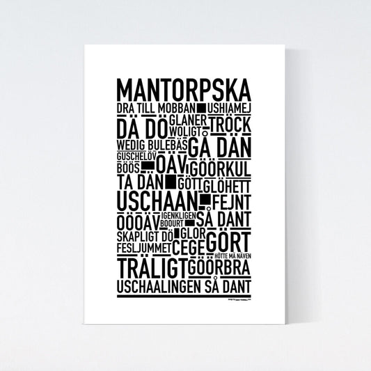 Mantorpska Dialekt Text Poster