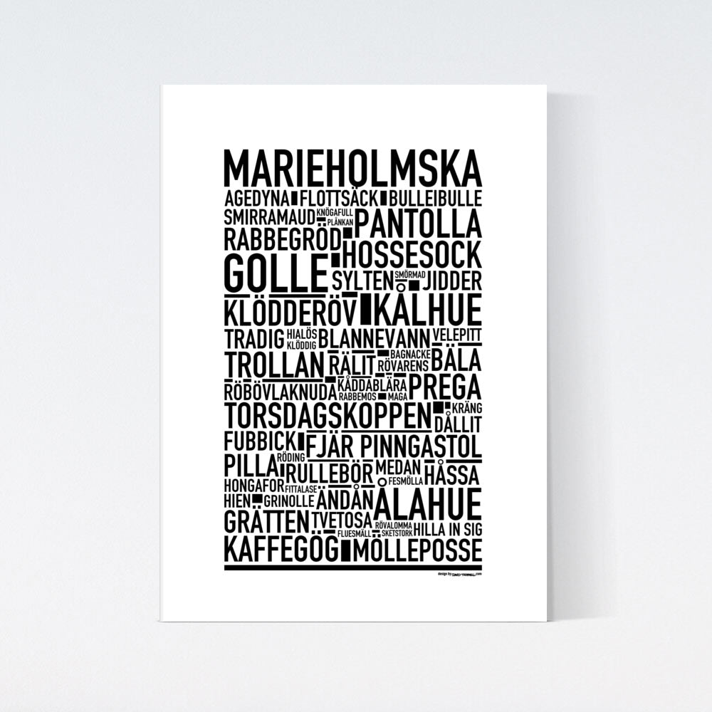 Marieholmska Dialekt Text Poster