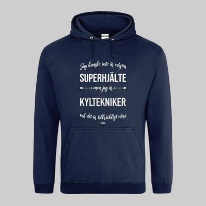 Superhjälte Kyltekniker Text Hoodie