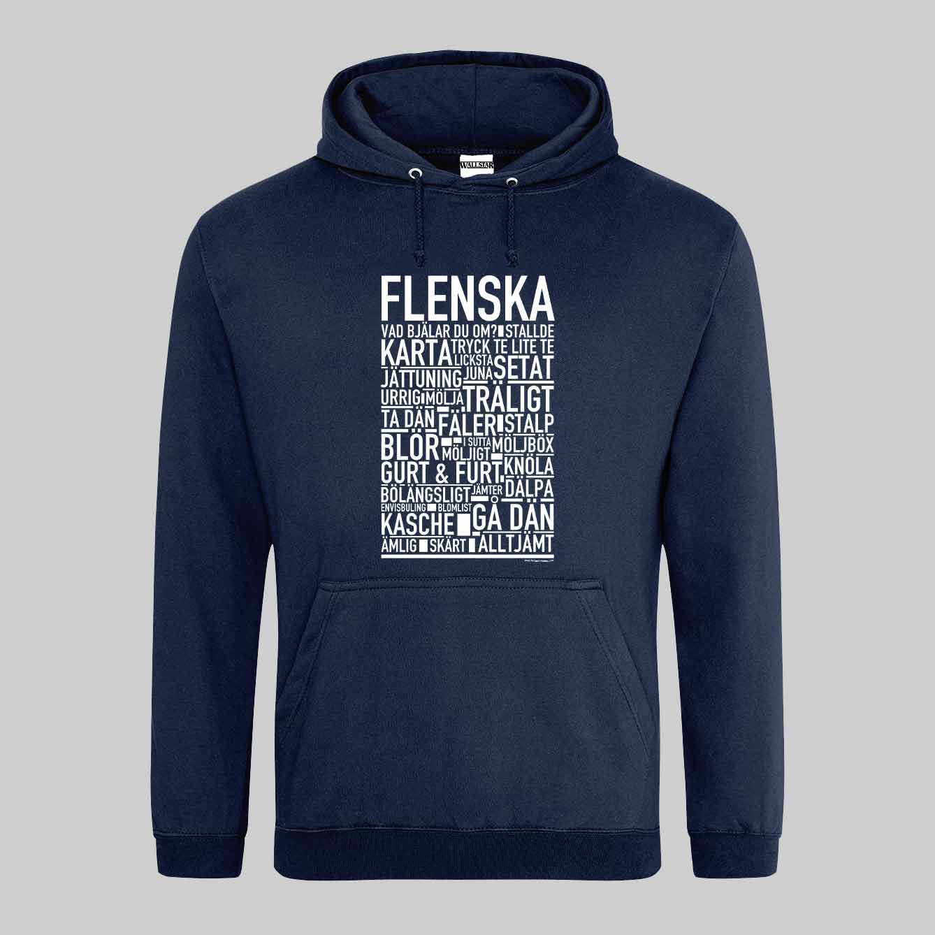 Flenska Dialekt Text Hoodie