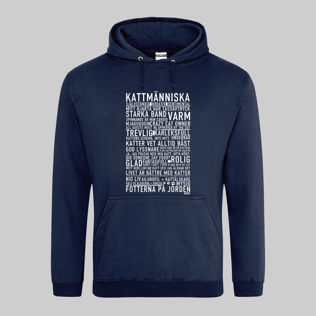 Kattmänniska Text Hoodie