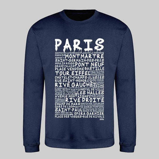 Paris Graffiti Text Sweatshirt