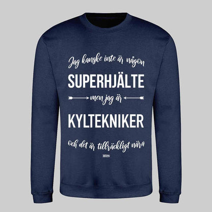 Superhjälte Kyltekniker Text Sweatshirt