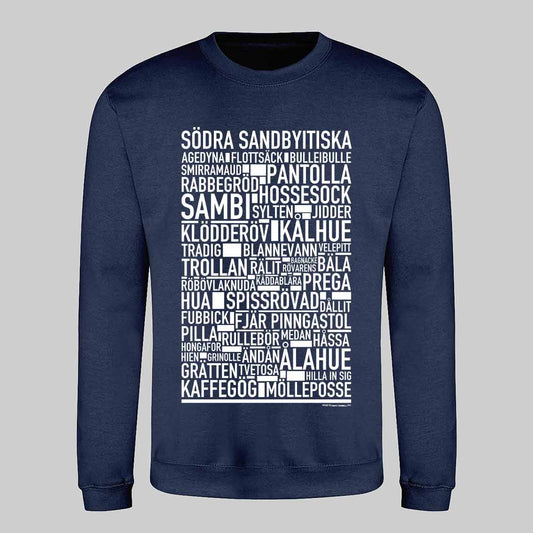 Södra Sandbyitiska Dialekt Text Sweatshirt