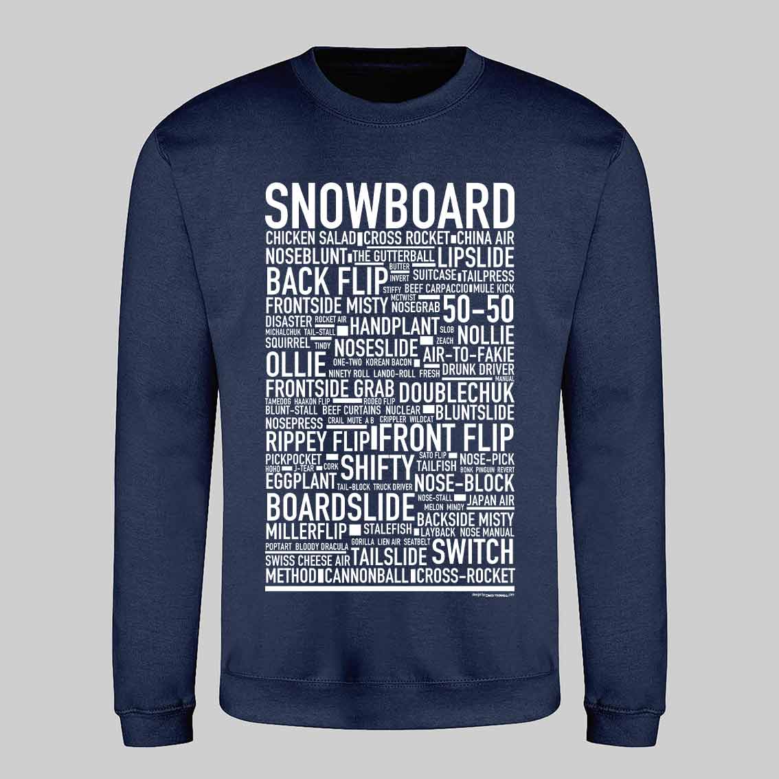 Snowboard Text Sweatshirt
