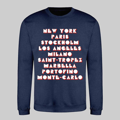 Elegant Cities Text Sweatshirt
