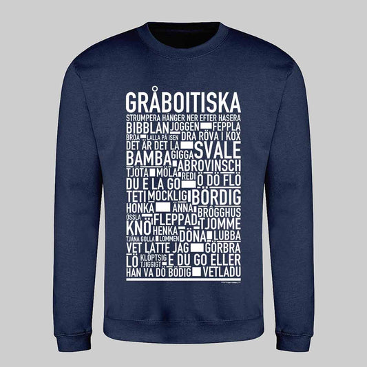 Gråboitiska Dialekt Text Sweatshirt