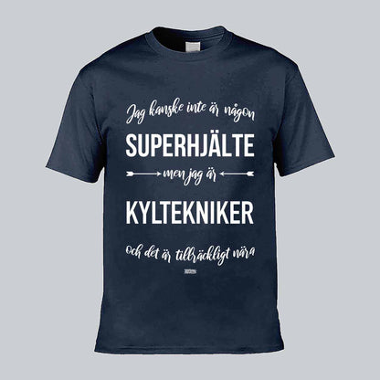 Superhjälte Kyltekniker Text T-shirt