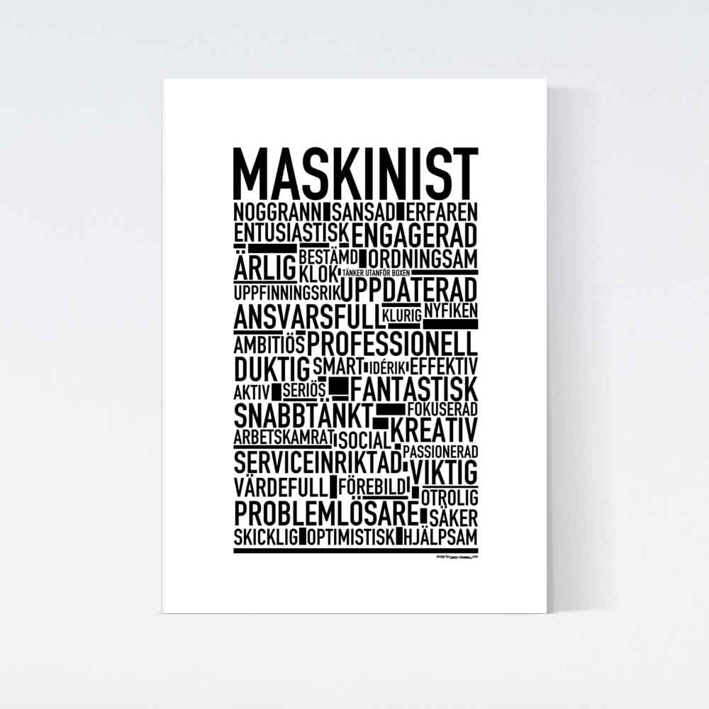 Maskinist Text Poster – WALLSTAR