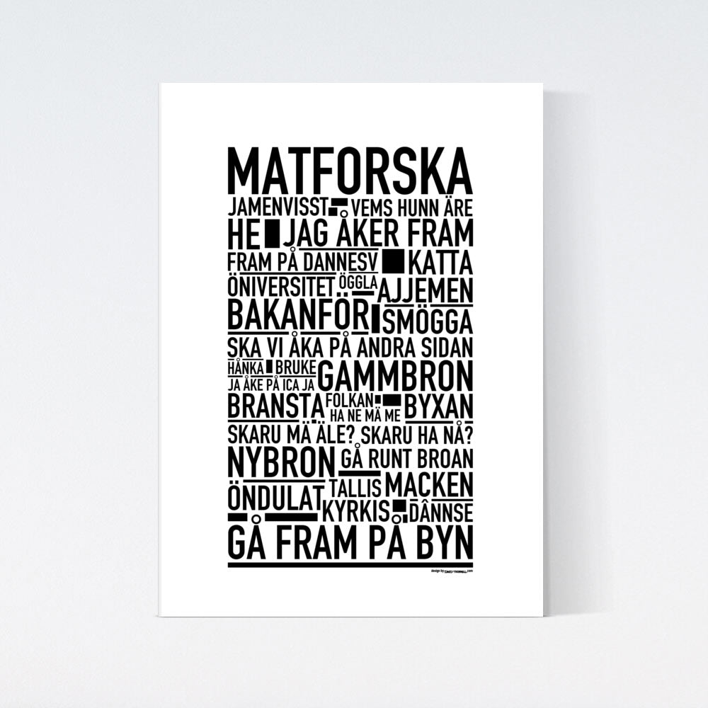 Matforska Dialekt Text Poster