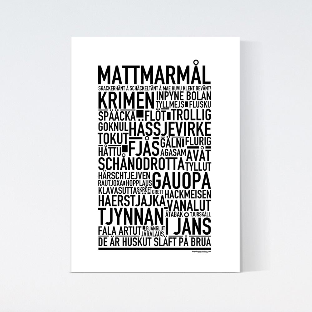 Mattmarmål Dialekt Text Poster