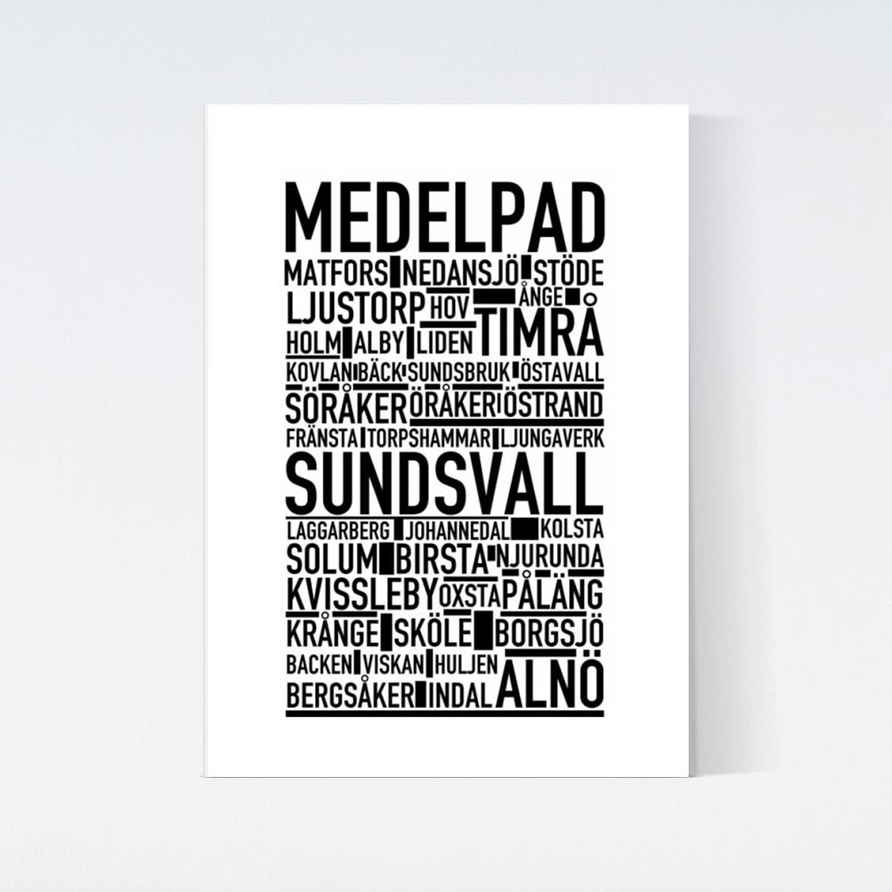 Medelpad Landskap Text Poster