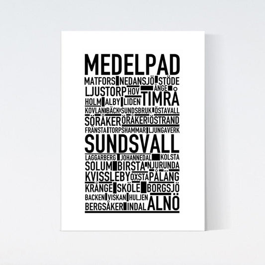 Medelpad Landskap Text Poster