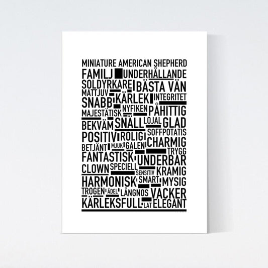 Miniature American Shepherd Text Poster