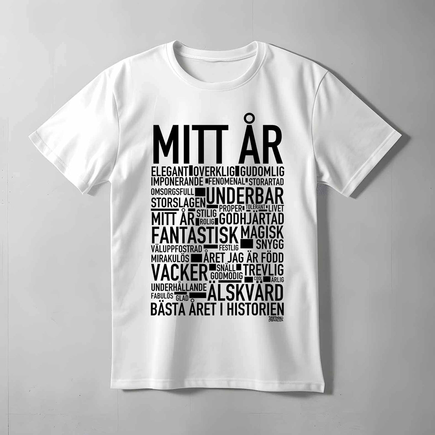 Ditt Födelseår Text T-shirt