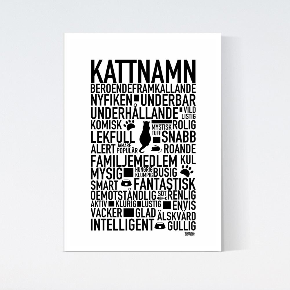 Valfritt Kattnamn Text Poster