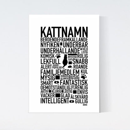 Valfritt Kattnamn Text Poster