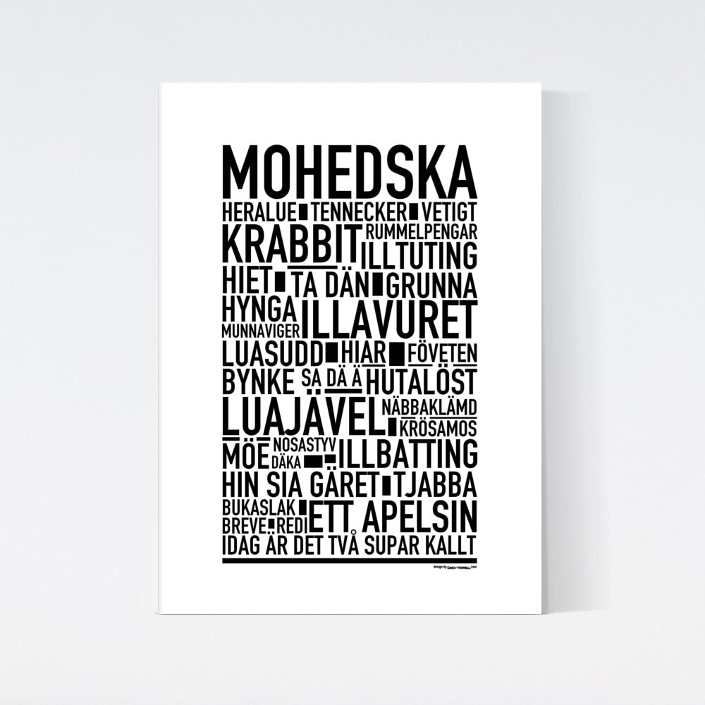 Mohedska Dialekt Text Poster