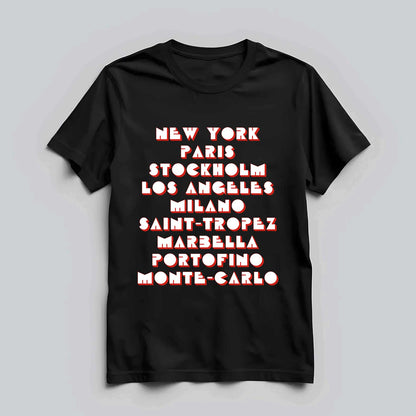 Elegant Cities Text T-shirt