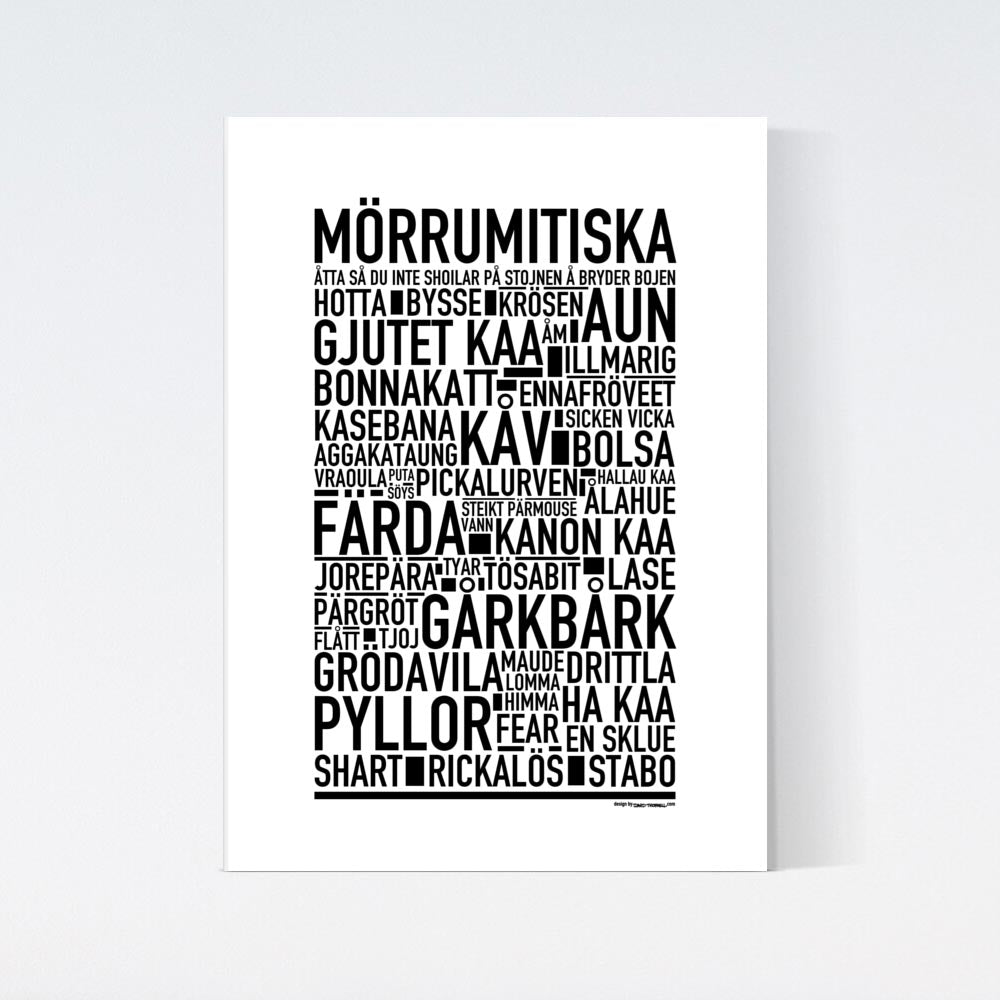 Mörrumitiska Dialekt Text Poster