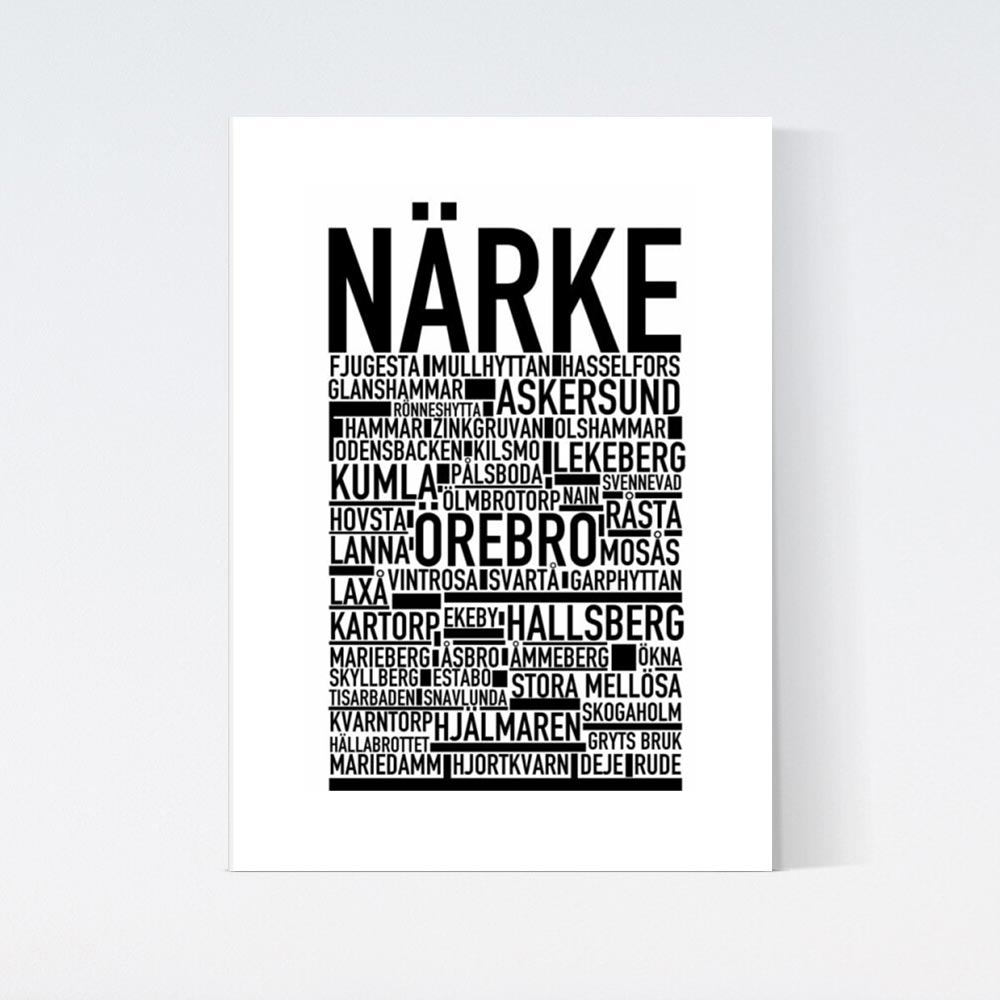 Närke Landskap Text Poster