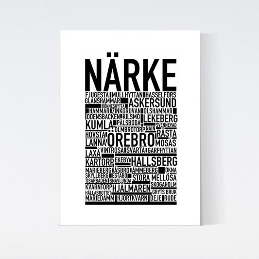 Närke Landskap Text Poster
