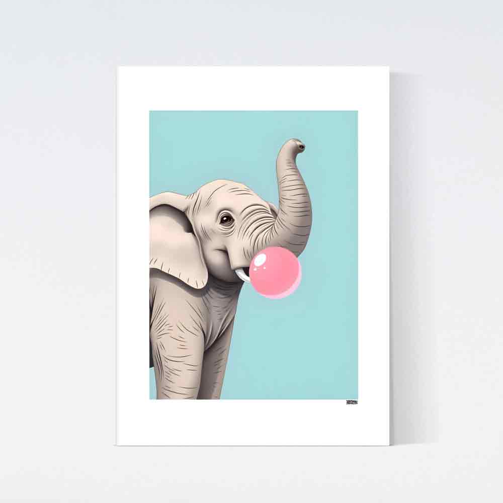 Bubblegum Elephant Poster