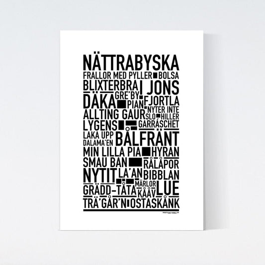 Nättrabyska Dialekt Text Poster