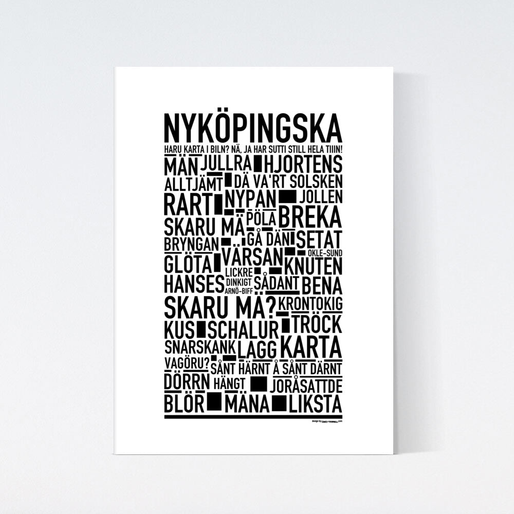 Nyköpingska Dialekt Text Poster