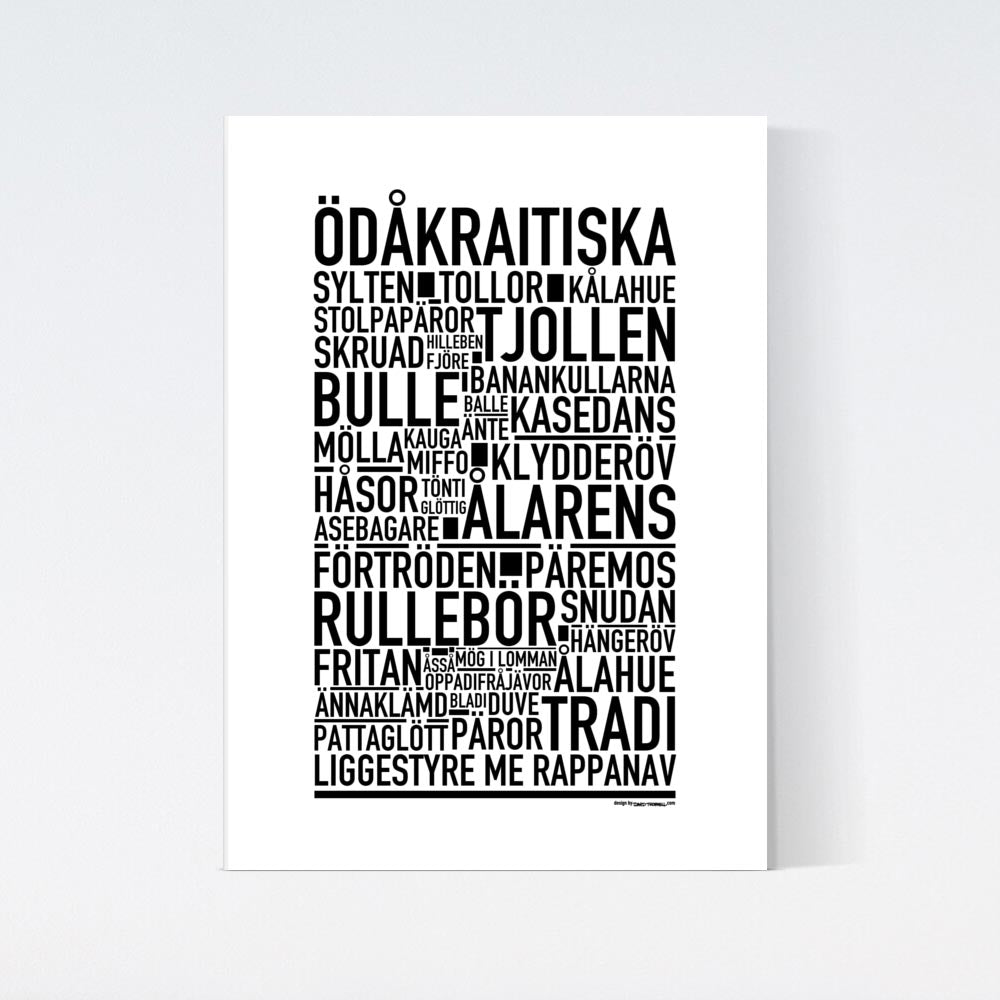 Ödåkraitiska Dialekt Text Poster