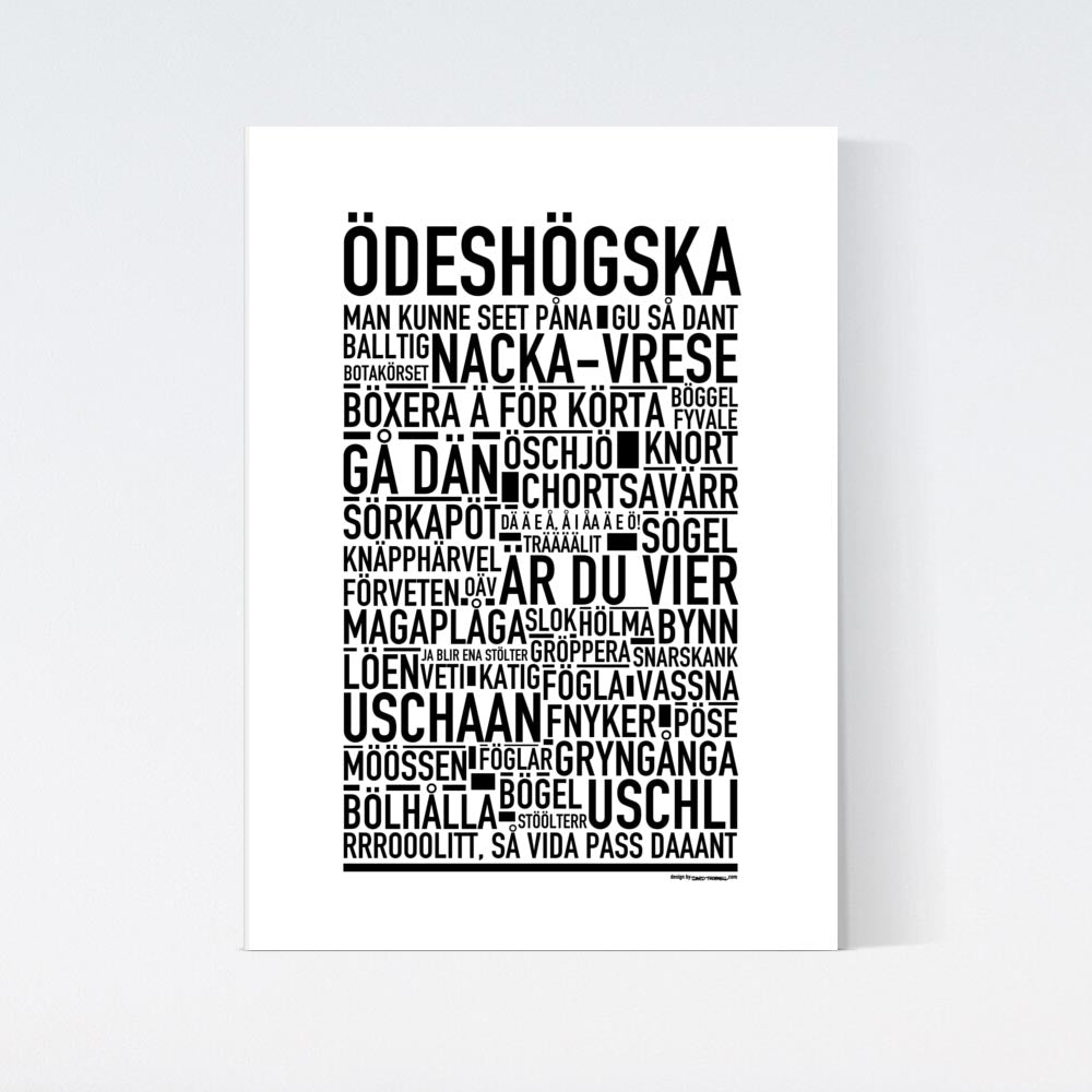 Ödeshögska Dialekt Text Poster