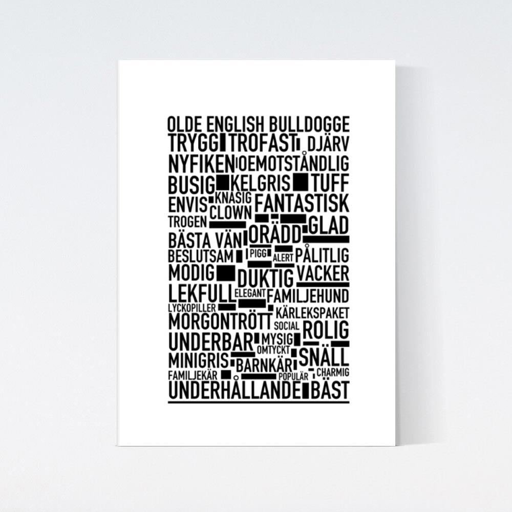 Olde English Bulldogge Text Poster