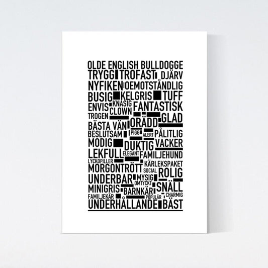 Olde English Bulldogge Text Poster