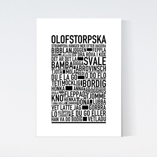Olofstorpska Dialekt Text Poster