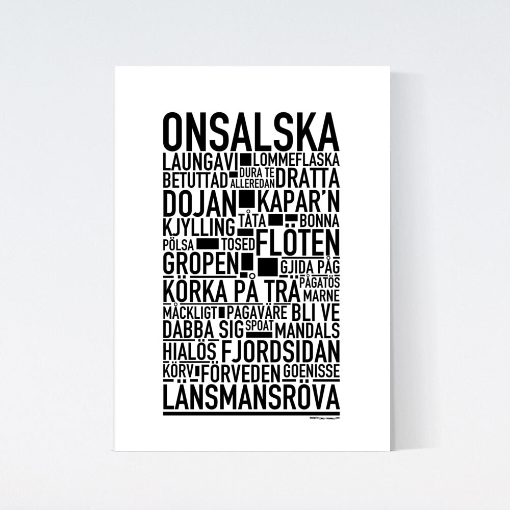 Onsalska Dialekt Text Poster