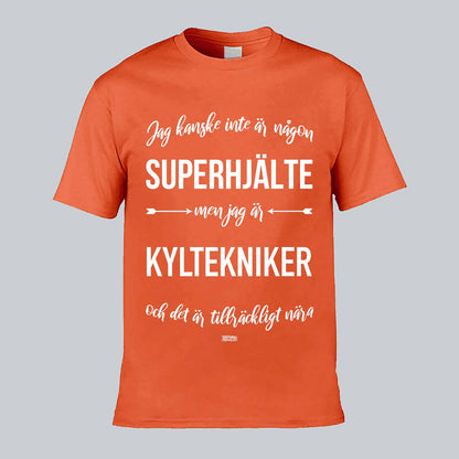 Superhjälte Kyltekniker Text T-shirt