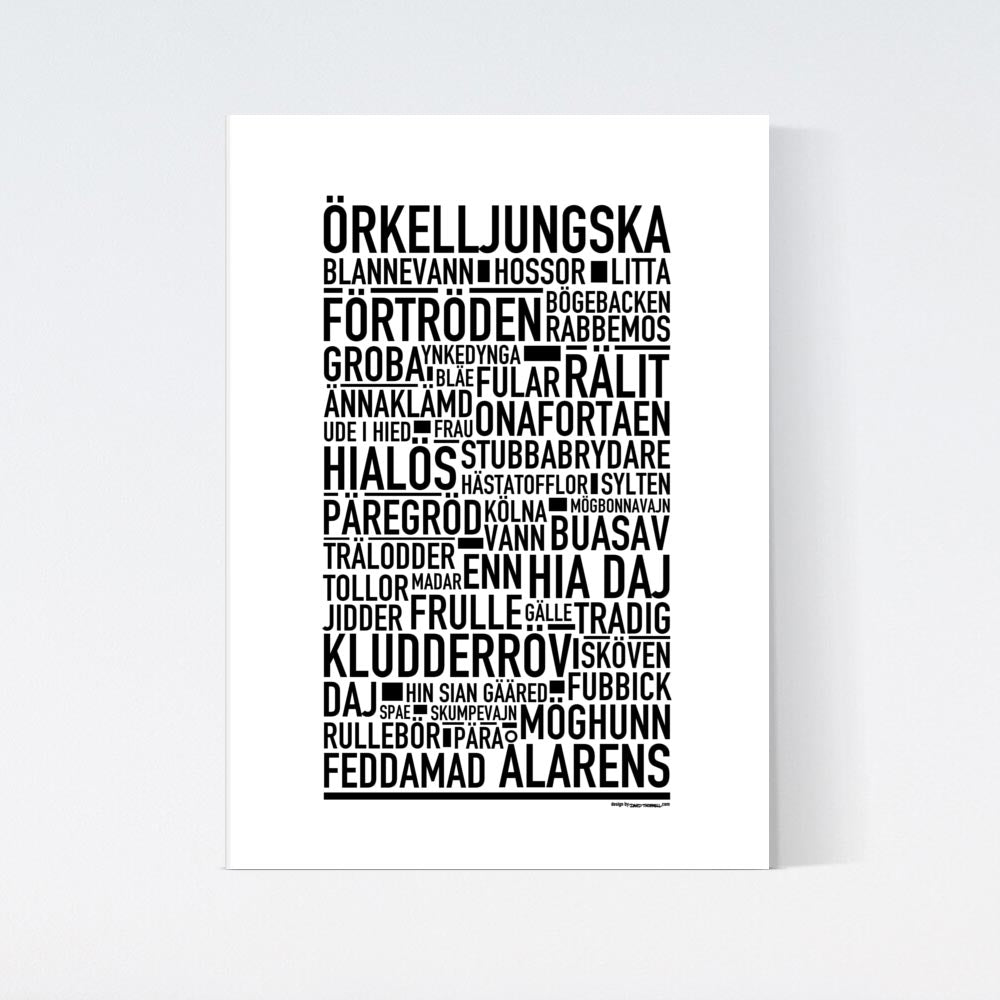 Örkelljungska Dialekt Text Poster