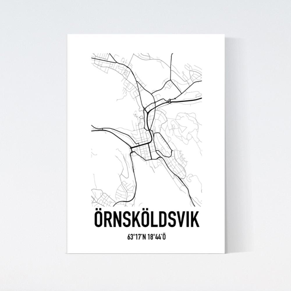 Örnsköldsvik Karta Poster