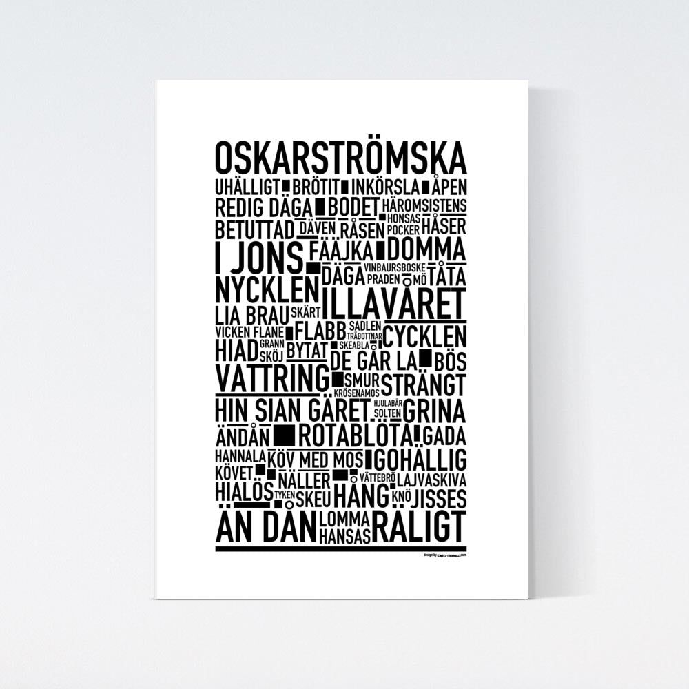 Oskarströmska Dialekt Text Poster