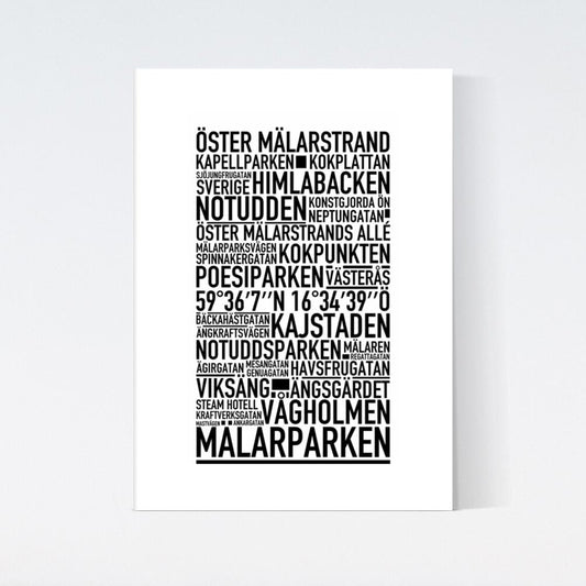 Öster Mälarstrand Text Poster