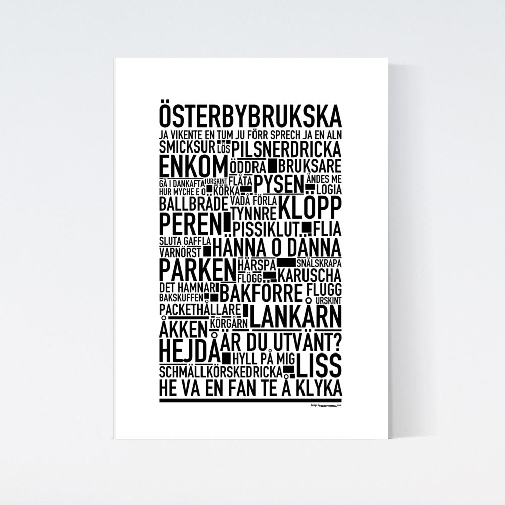 Österbybrukska Dialekt Text Poster