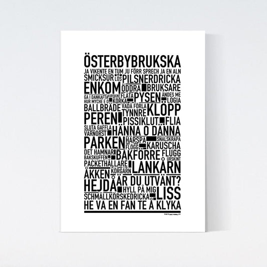 Österbybrukska Dialekt Text Poster