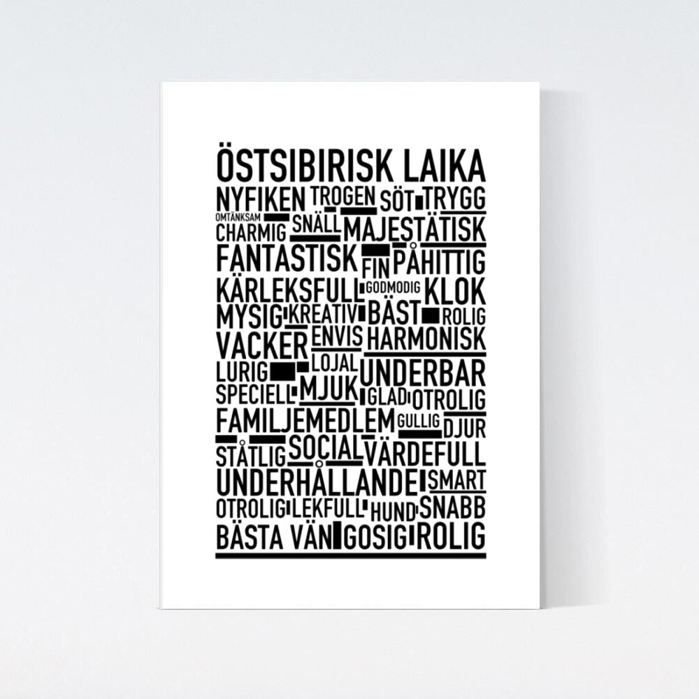 Östsibirisk Laika Text Poster