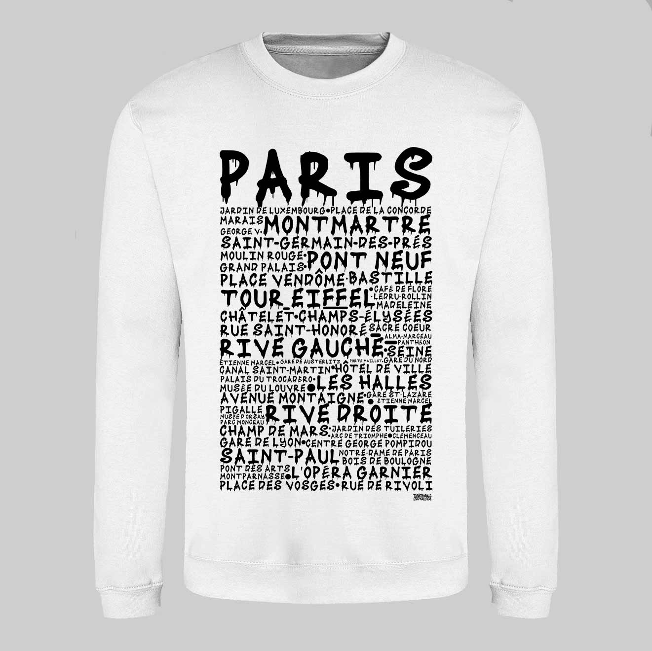 Paris Graffiti Text Sweatshirt