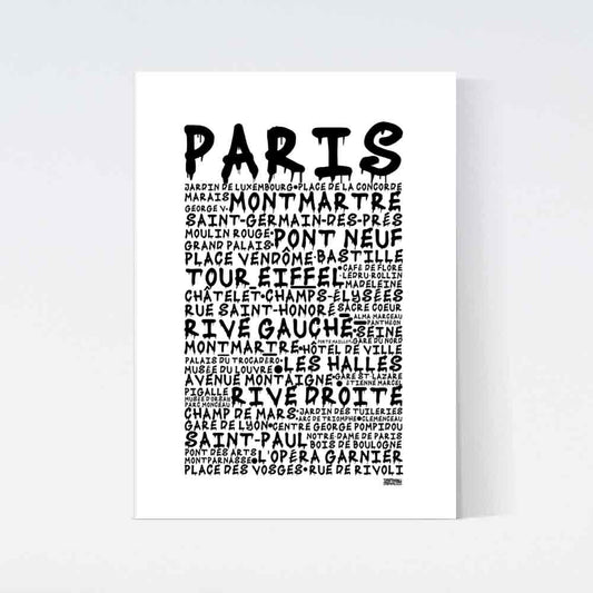 Paris Graffiti Text Poster