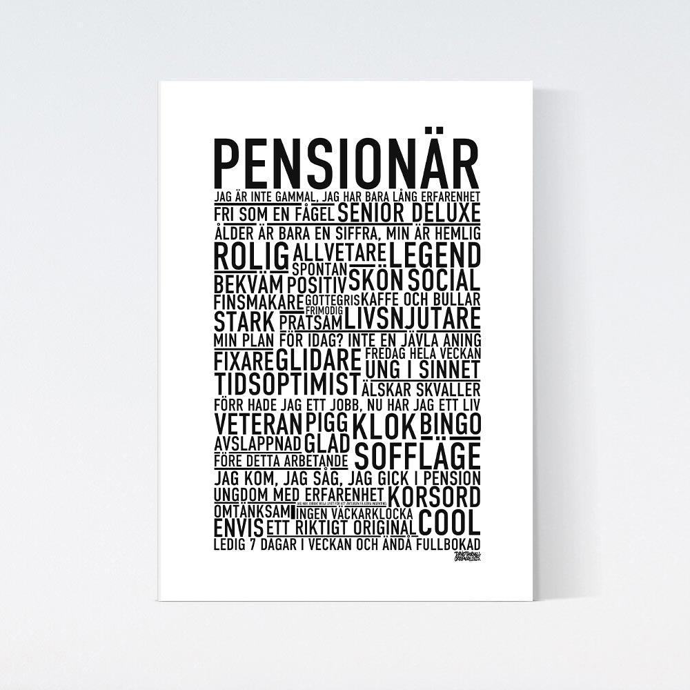 Pensionär 2026 Text Poster