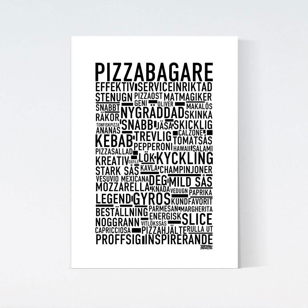 Pizzabagare Text Poster